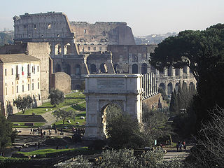 Der Titusbogen (mit Kolosseum)