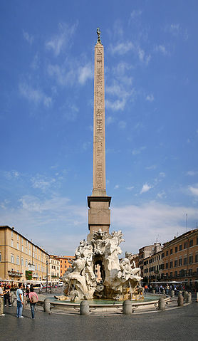 Fontana dei Quattro Fiumi, Piazza Navona, Rom